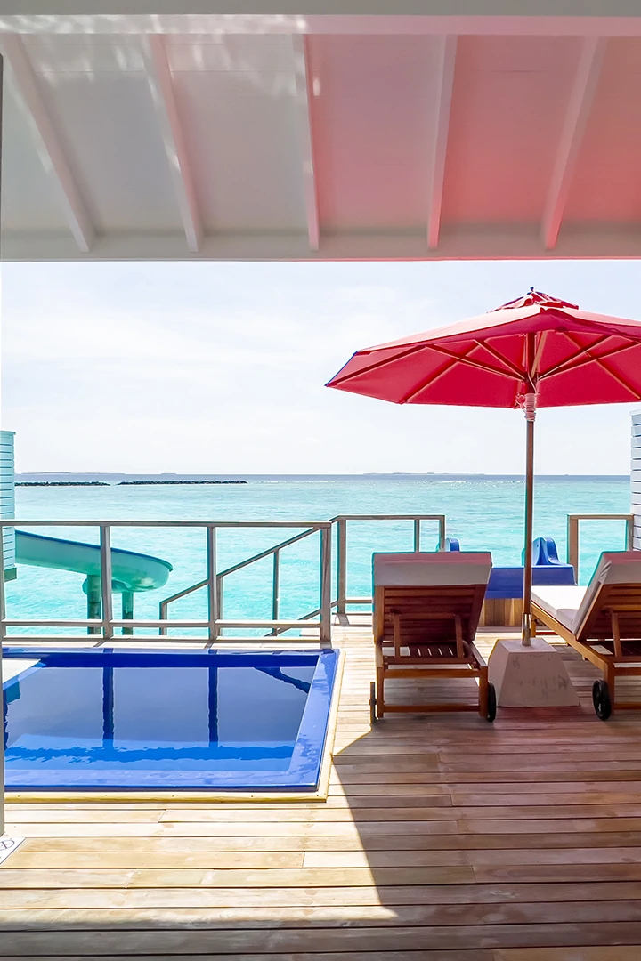 Water Villa With Pool and Slide